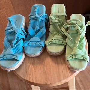 Newport Women's Espadrilles in Blue and Green